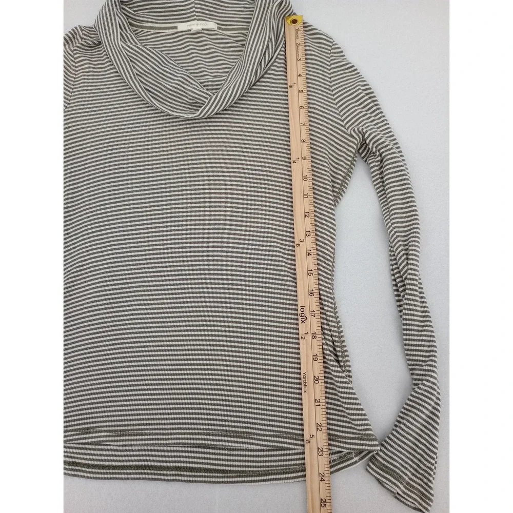Pure + Good Anthropologies Cowl Neck Top Womens Size M Striped Long Sleeve